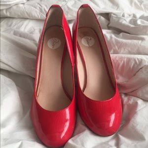 Bright red Diesel pumps