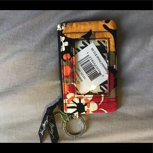 Vera Bradley Zipper ID Holder Keychain
