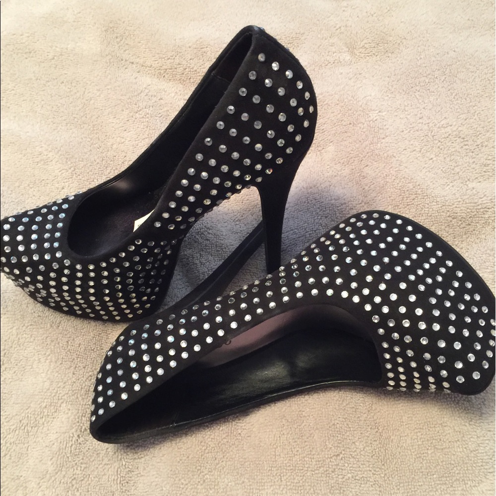 Black three inch heels