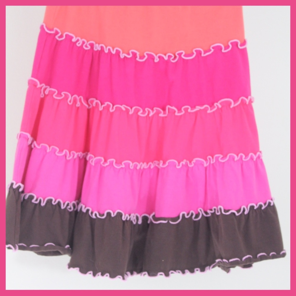 EUC Colorful Tiered Ruffle Edge Skirt