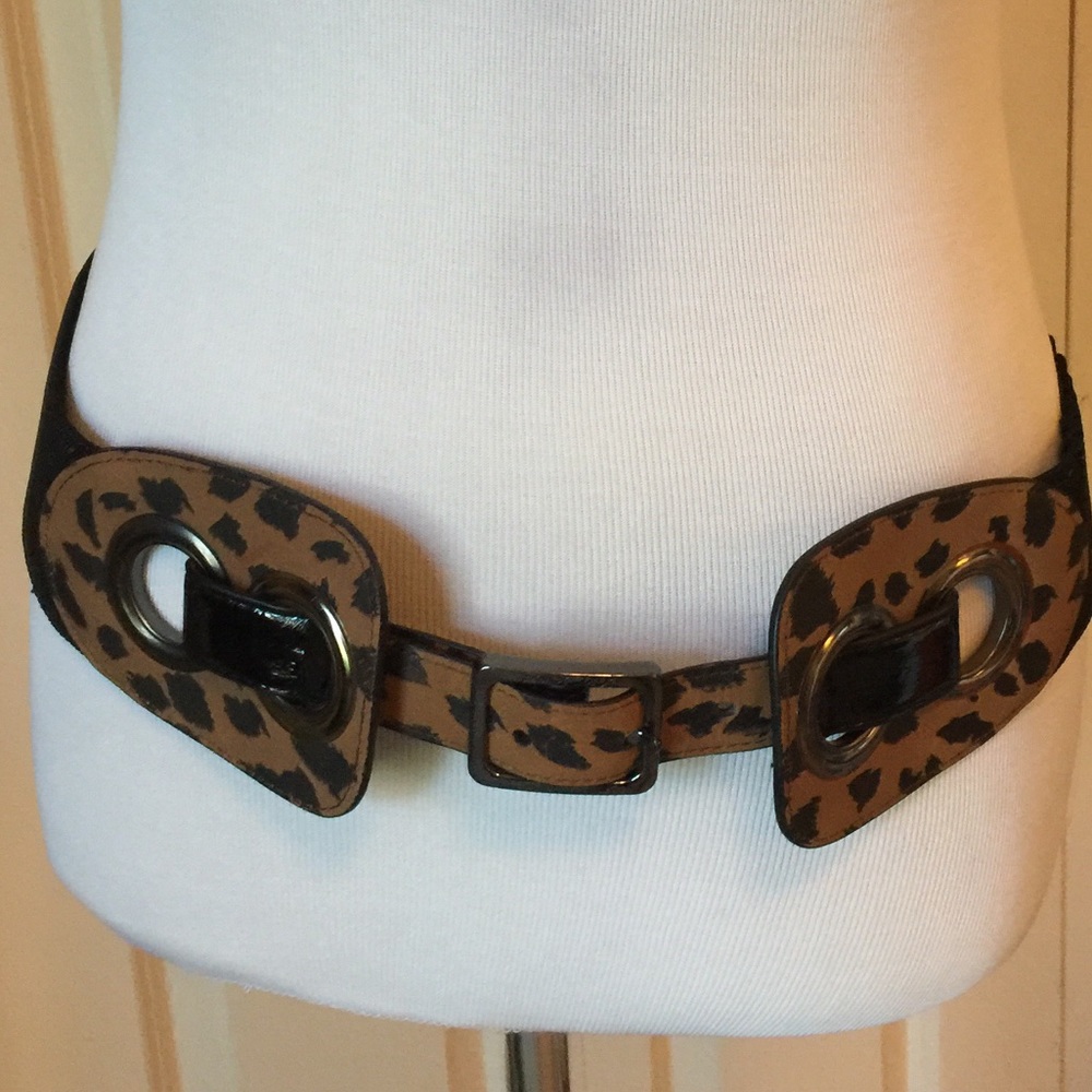 Betsey Johnson Spotted Stretch Belt Leopard