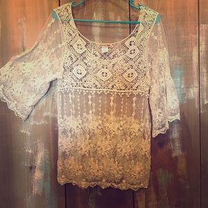 Cream Lace Top