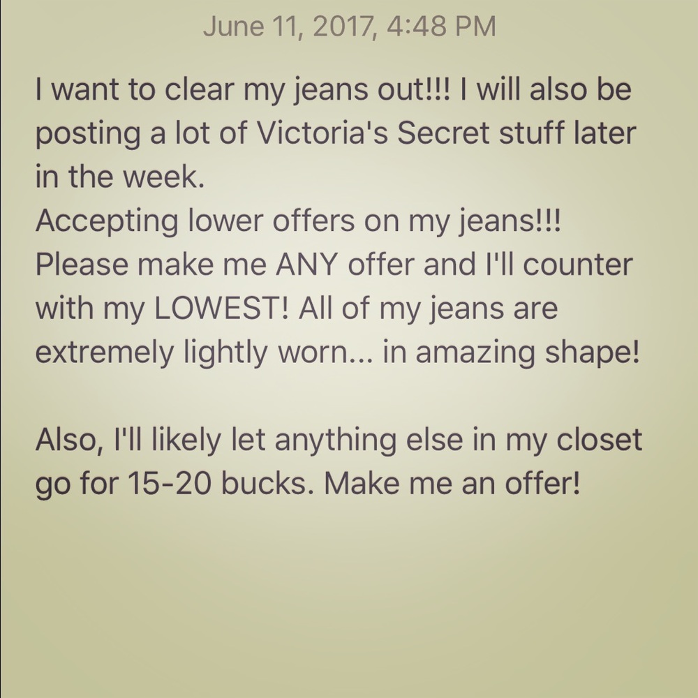Jeans! Bathing suits! Bras! Victoria's Secret!