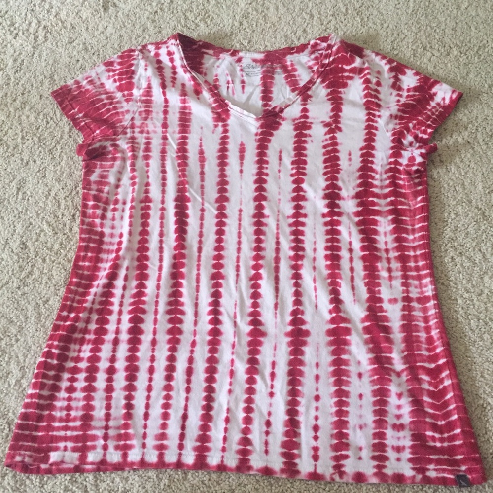 Eddie Bauer tie dye red top