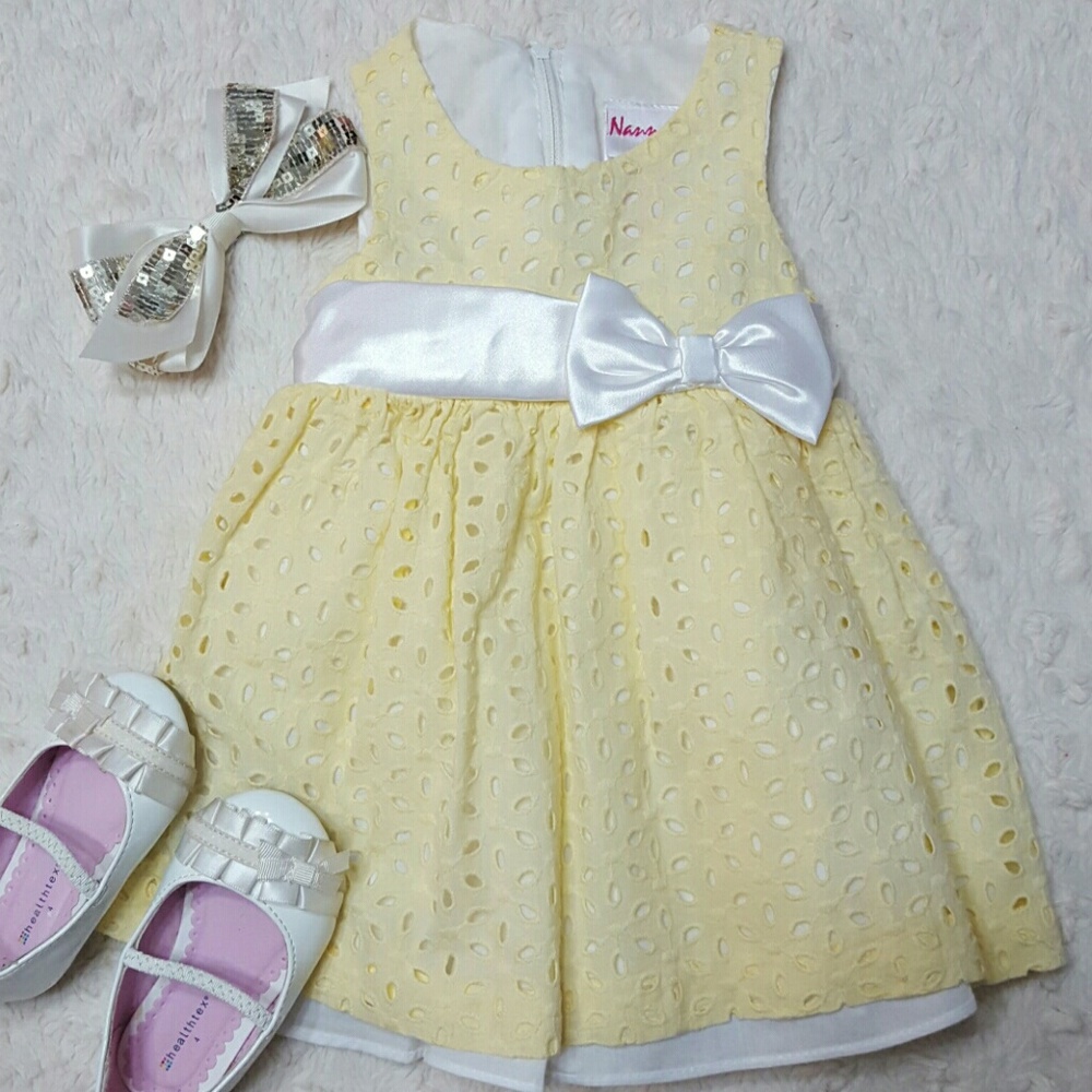 💛Sweet, light yellow baby girl dress!