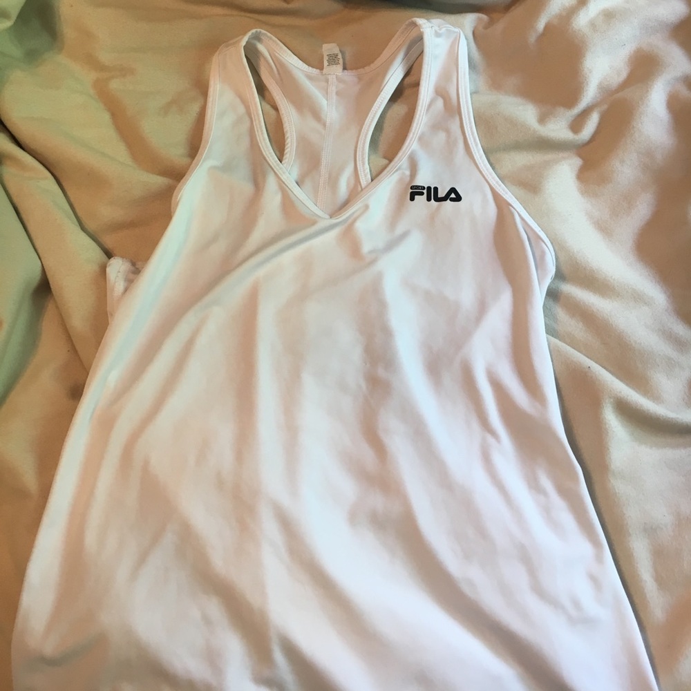 White FILA sports tank top