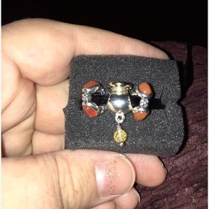 Authentic Pandora 2 carnelian spacers/buttercup