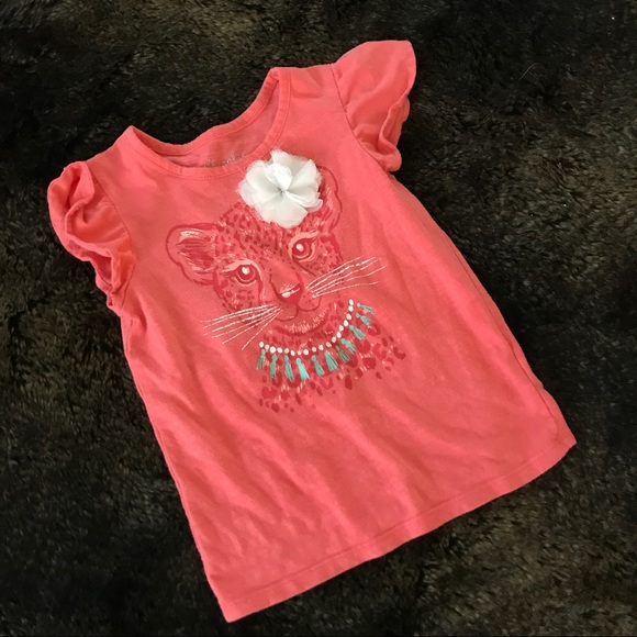 Flutter Sleeve Leopard Tee Fresh Melon - 4T - Picture 2 of 6