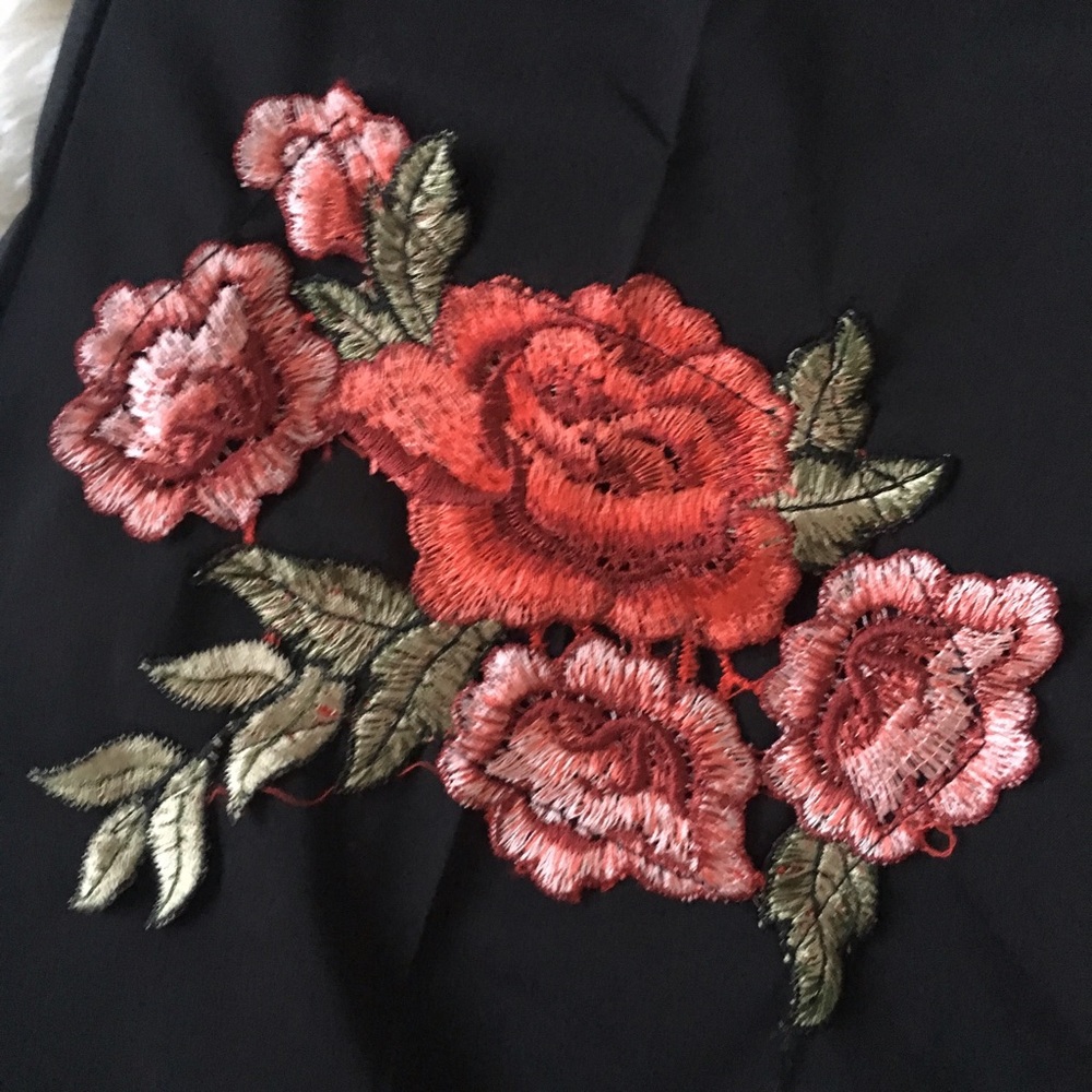 ❣Last! "Carli" || Embroidered Rose Black Minidress - Picture 7 of 8