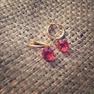 Rose red gemstone earrings