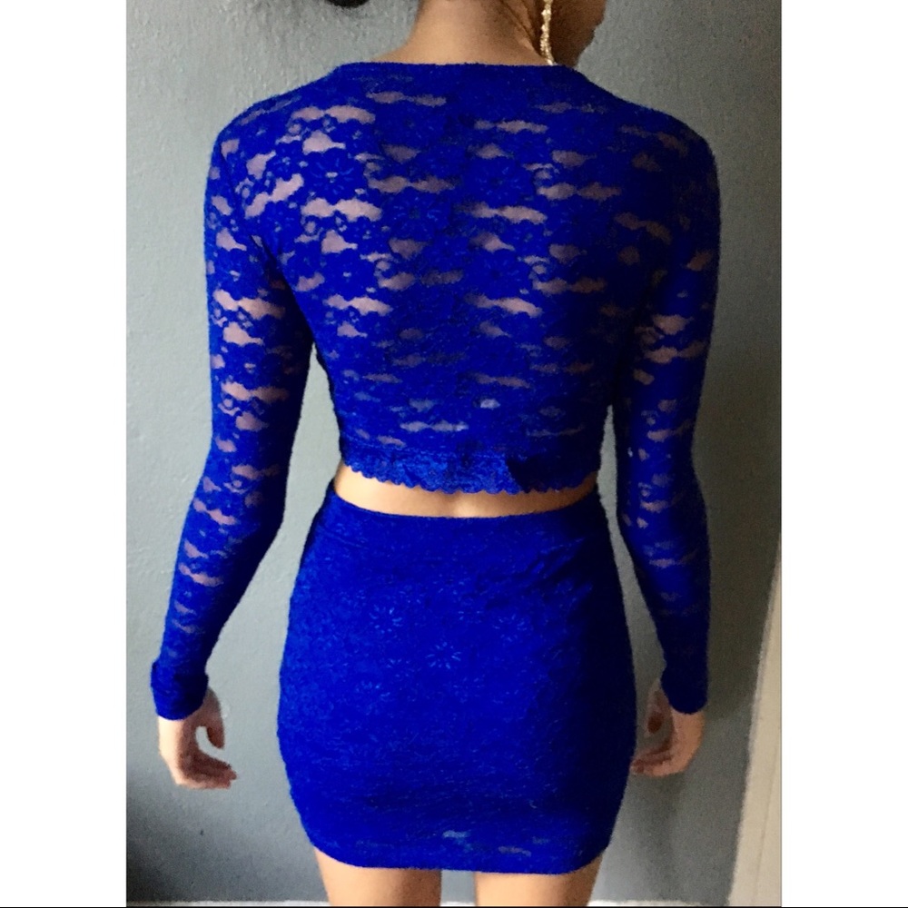 Royal blue lace set