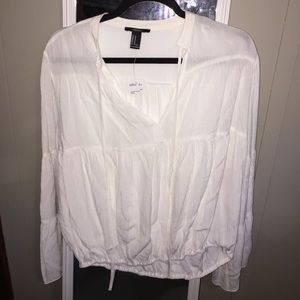 Forever 21 Boho White Blouse