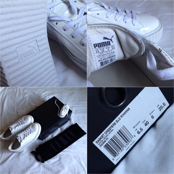 SOLD! Puma x Fenty Rihanna White Basket Creepers - Picture 4 of 4