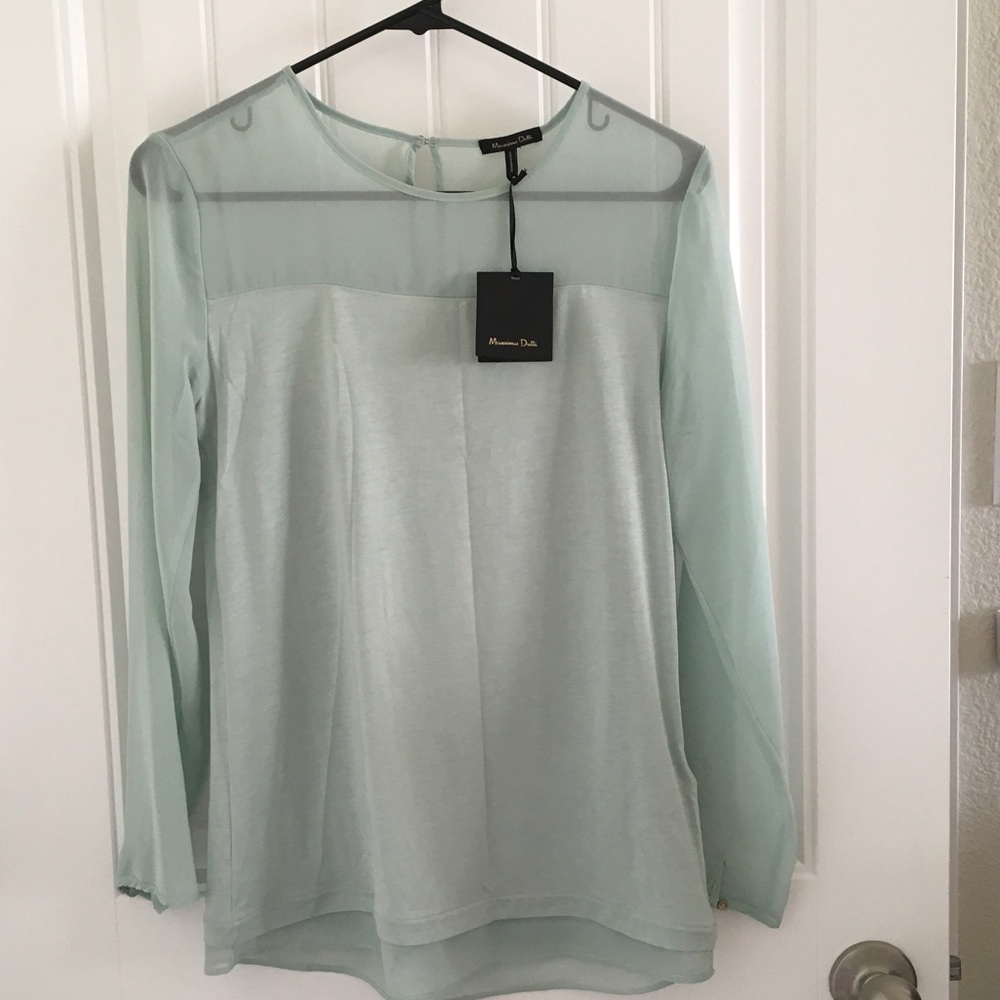 Massimo Dutti pistachio blouse