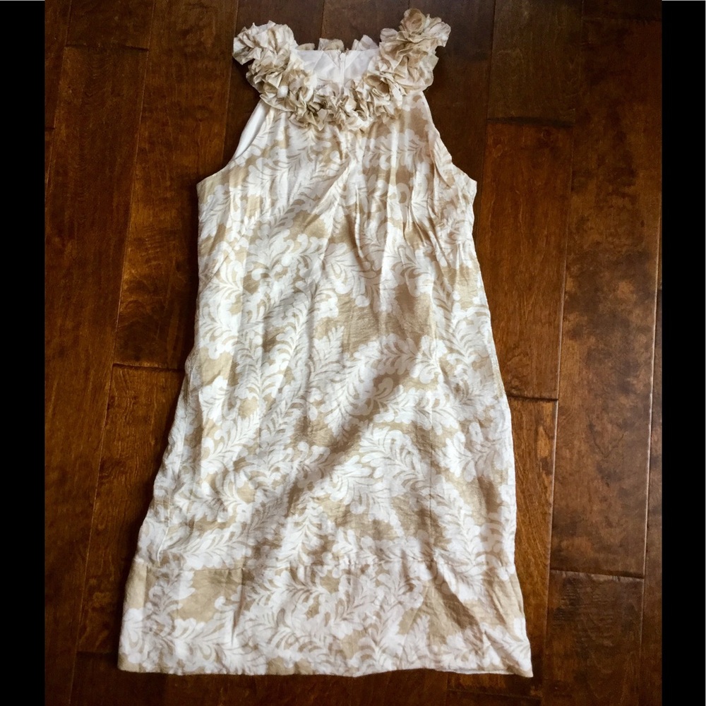 Elegant gold/cream shift dress