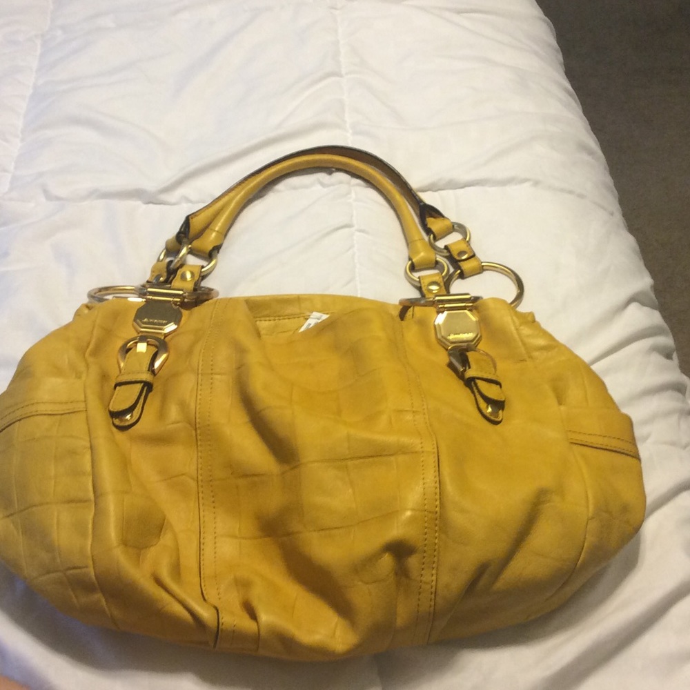 B Makowsky Crocodile Embossed Glove Leather Tote