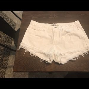 J Brand white denim shorts