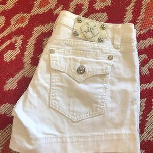 Miss ME white jean shorts