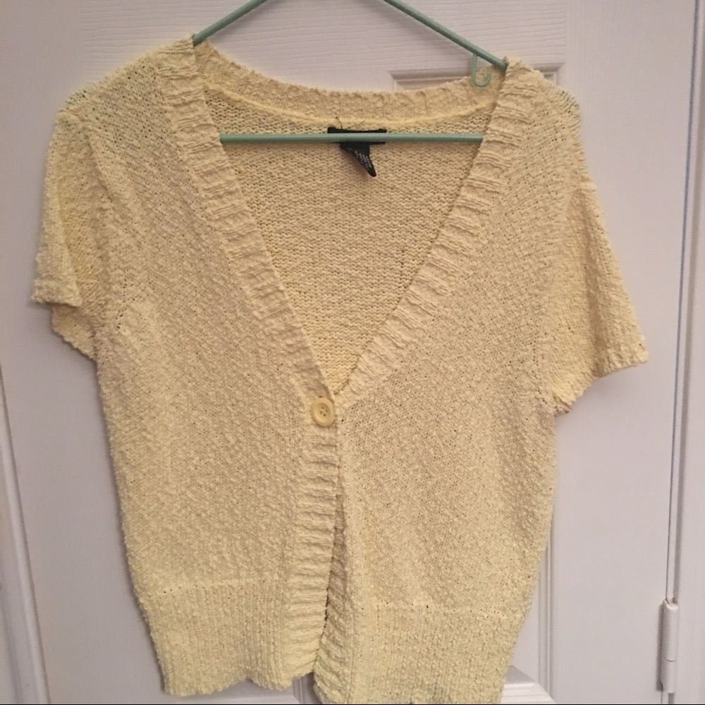 Light yellow one button cardigan