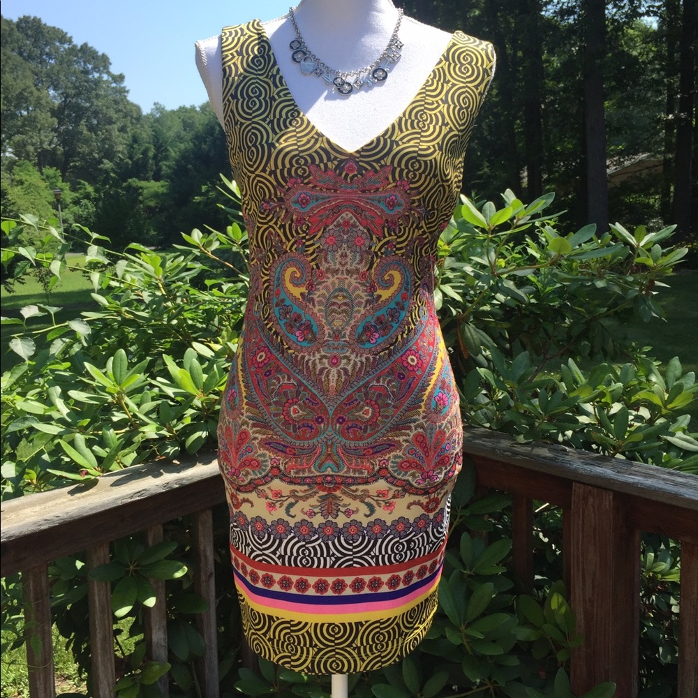 BeBe Deja Vu Paisley Dress, XS