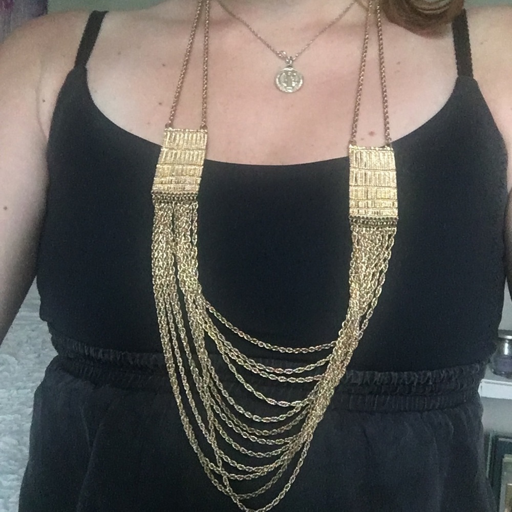 Gold statement necklace