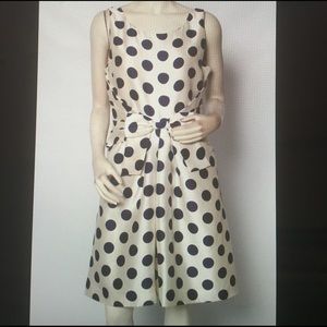 Kate Spade Crean and Navy Blue Polka Dot Bow party