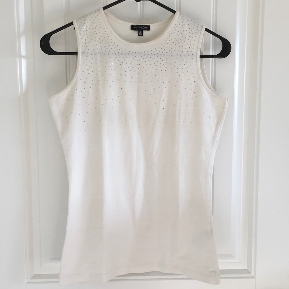 Massimo Dutti White Top with strass