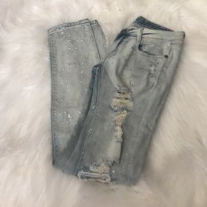 Juniors acid washed denim