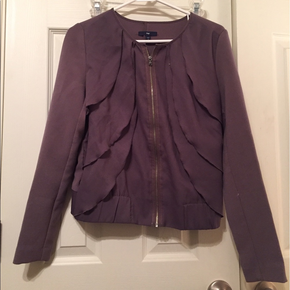 Gap zipper jacket with ruffles -size small