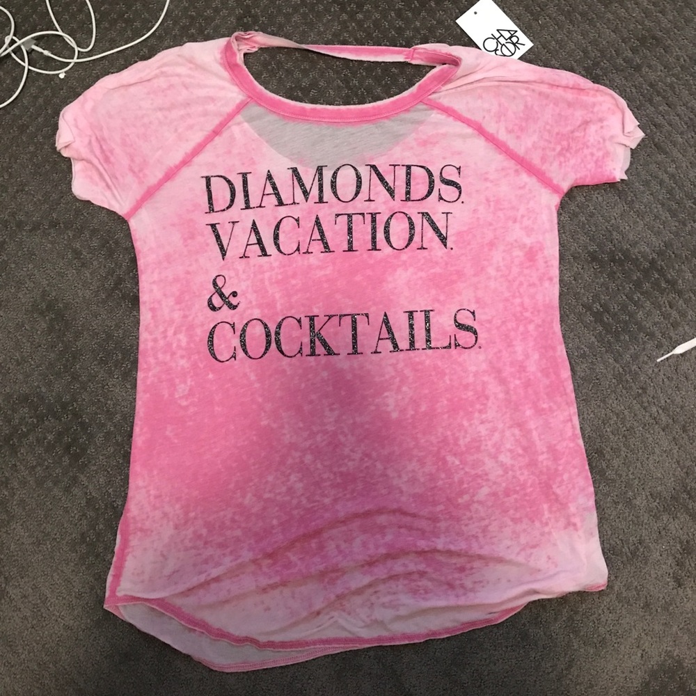 NWT CHASER PINK BURNOUT TEE