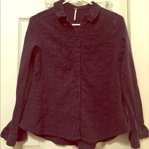 Free People Boho shirt in faded gray Size Small