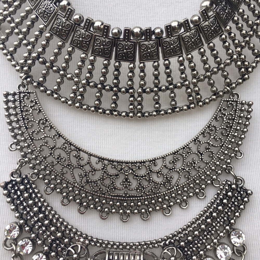 Three Layer Statement Necklace - Picture 3 of 5