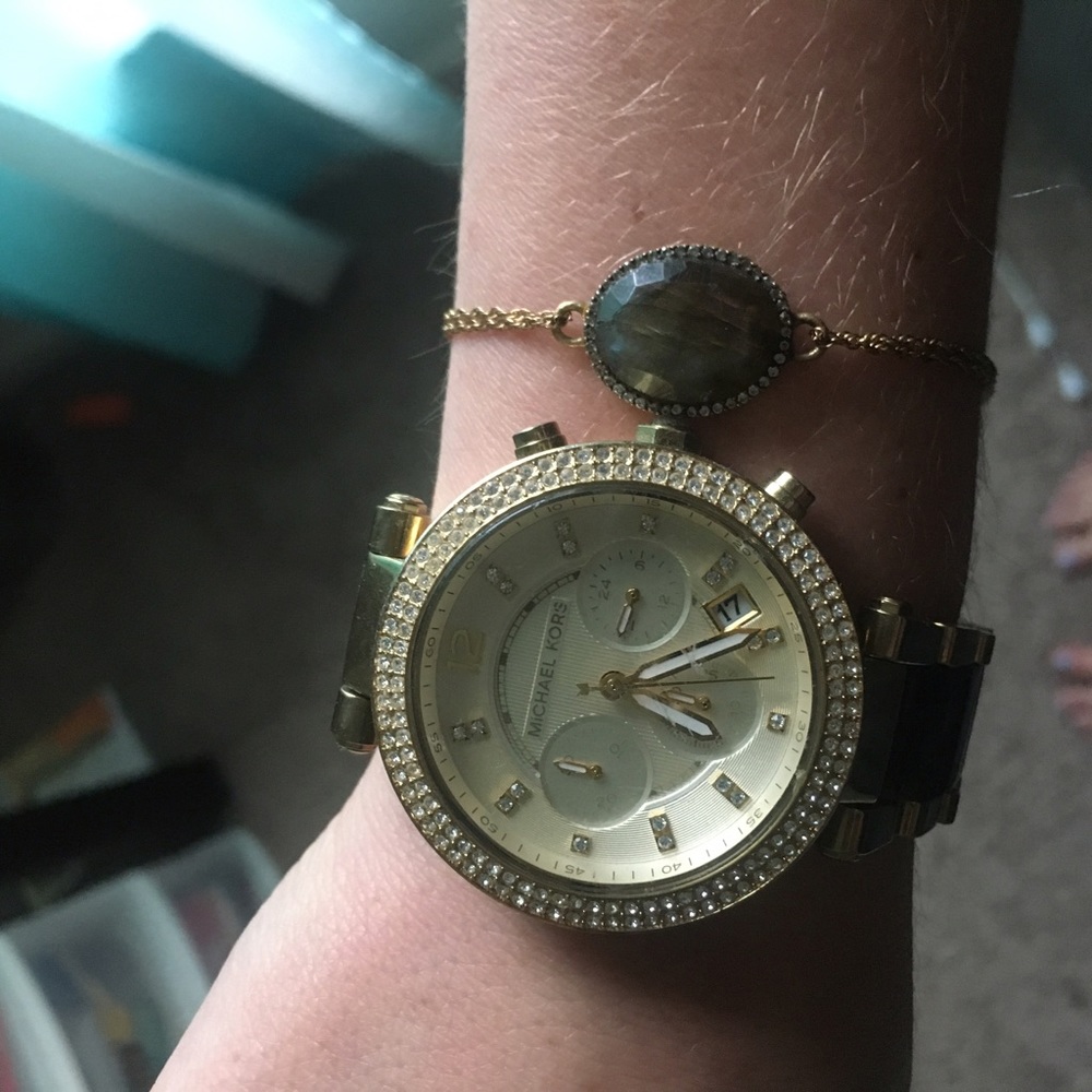 Michael Kors gold and tortoise watch