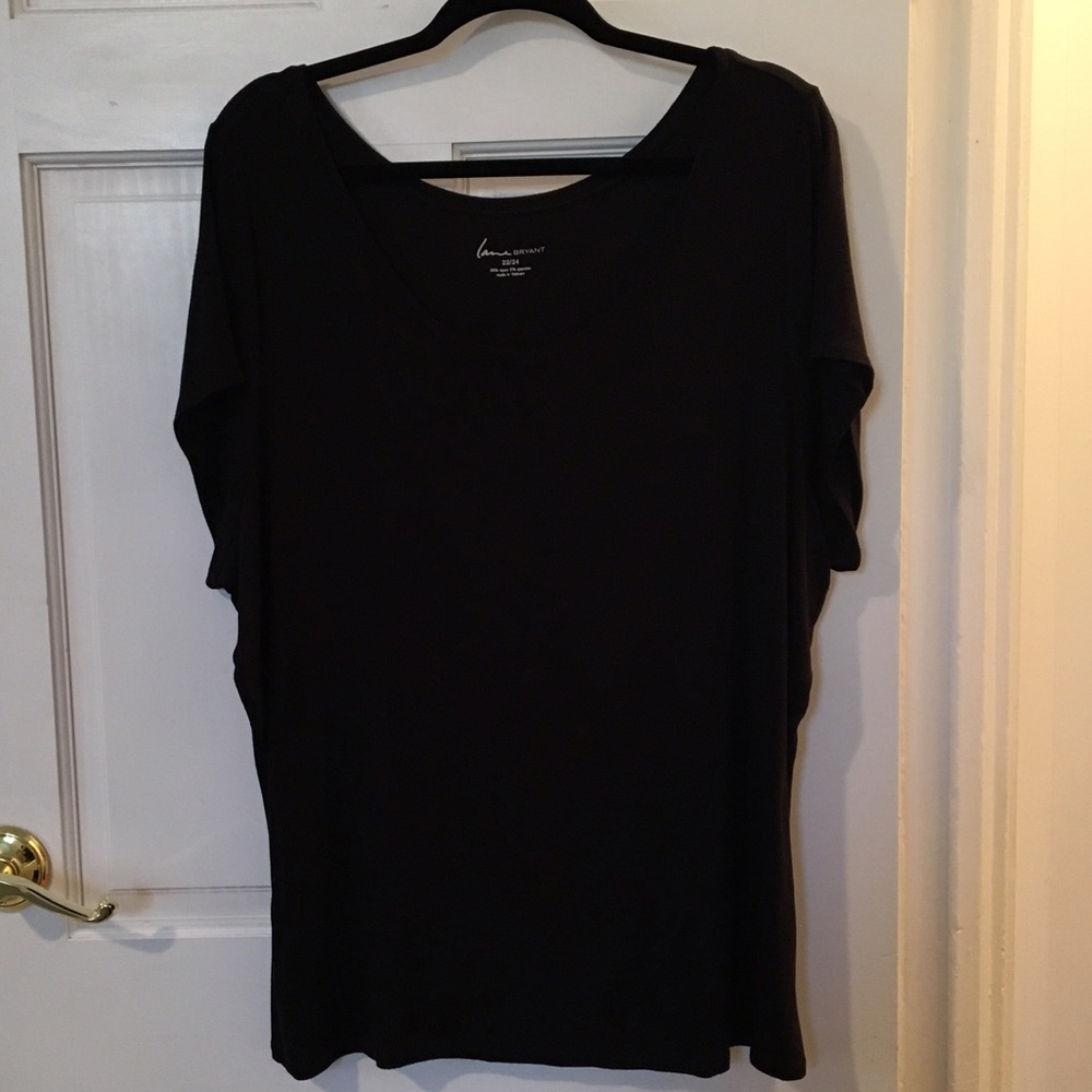 lane bryant - scoop neck women's tee black 22/24.