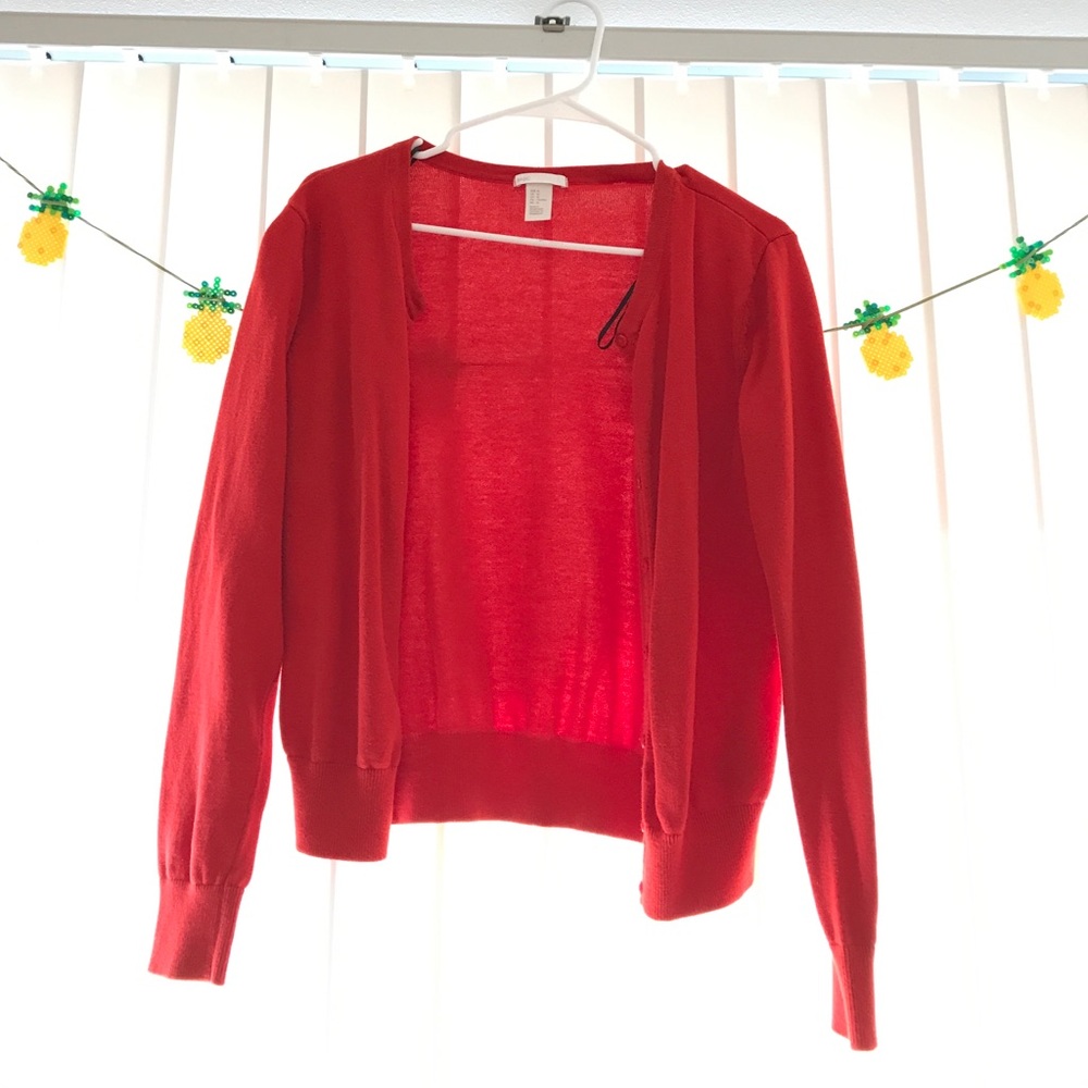 Basic red cardigan