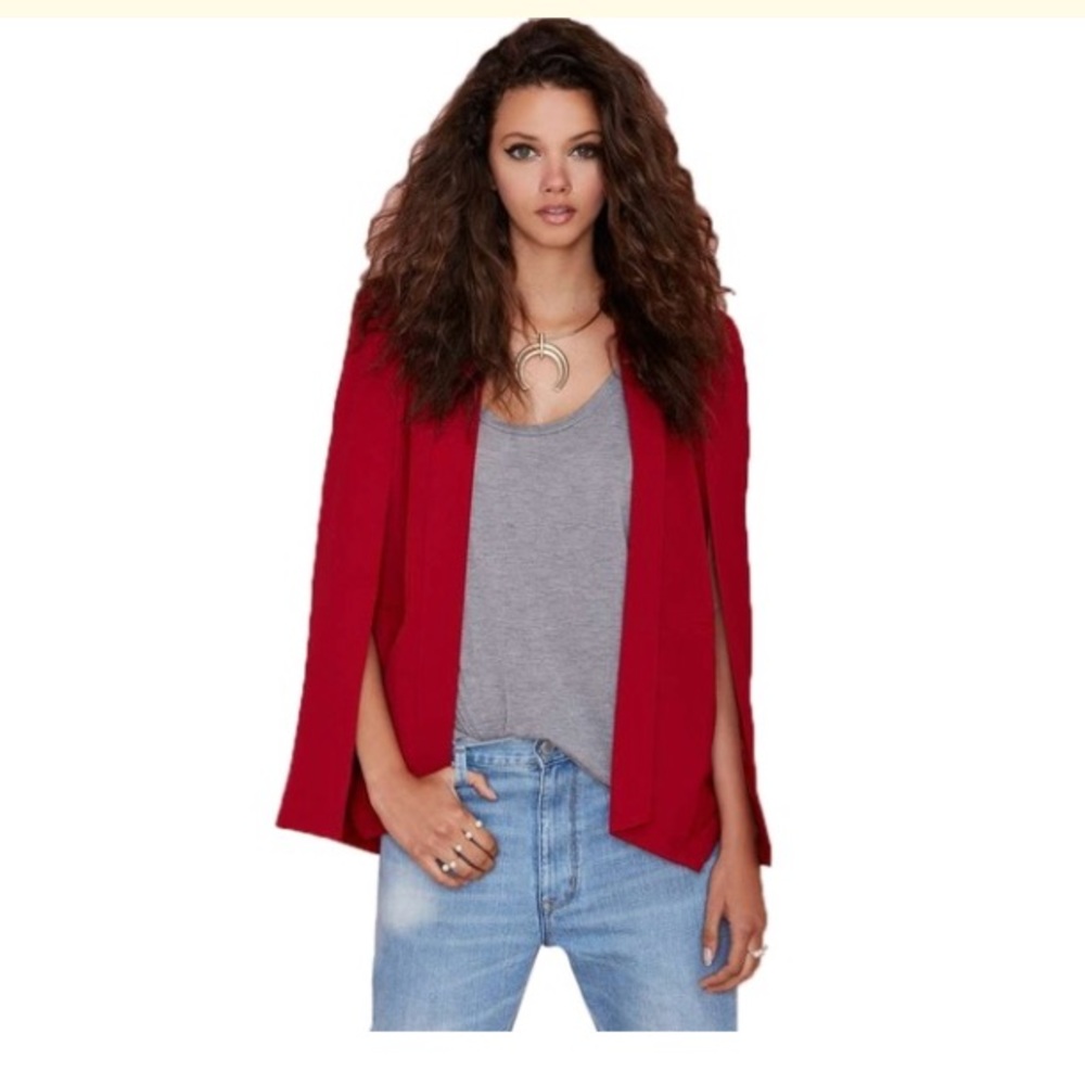 Nasty gal cape blazer - red