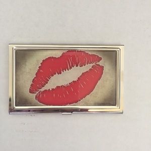 Kissing Lips Business Card Holder