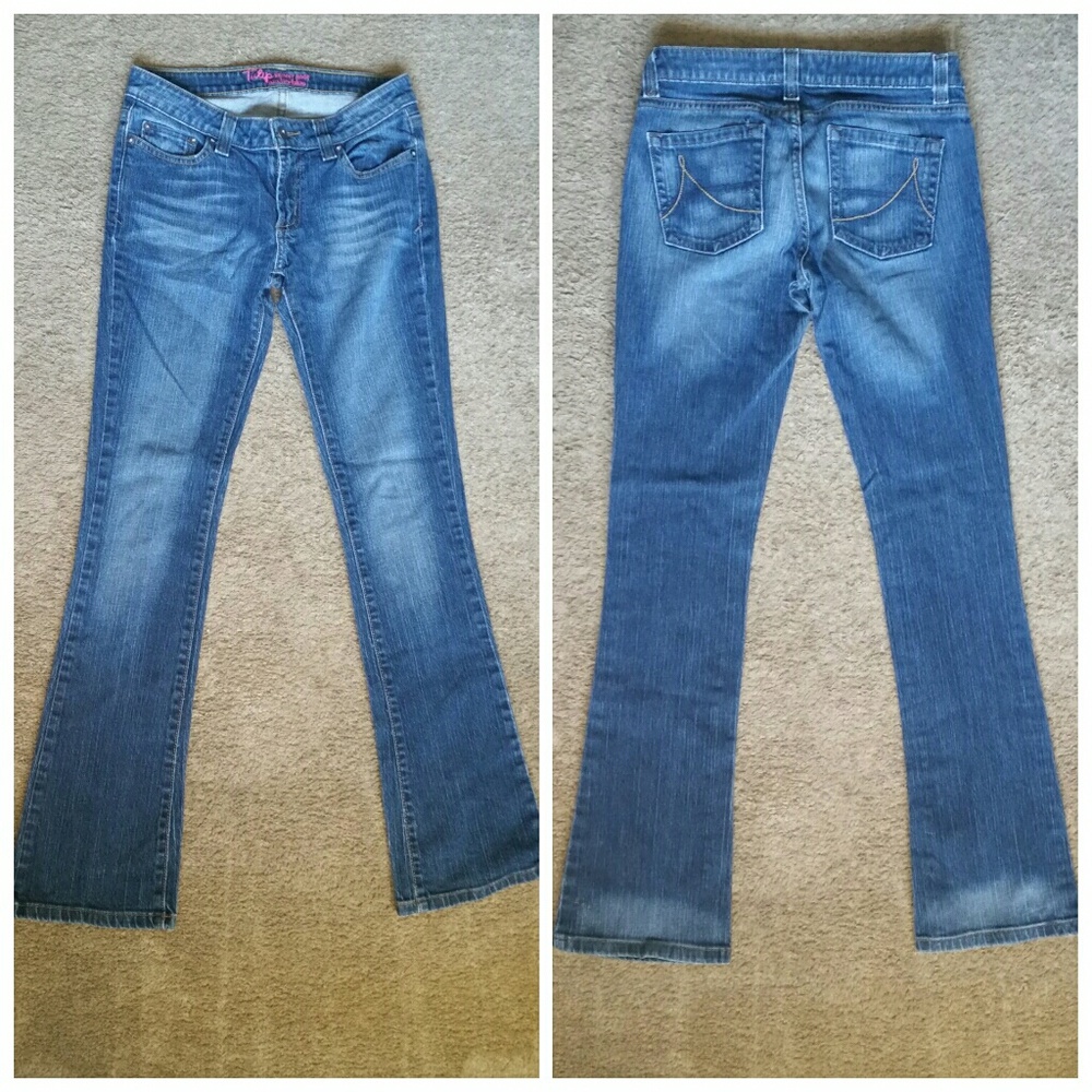 Anchor blue tulip boot cut jeans