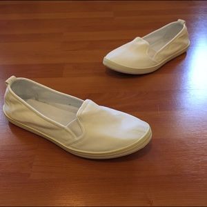H&M White Canvas Loafers