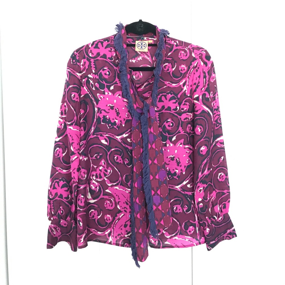 Tory Burch size 2 blouse with bow