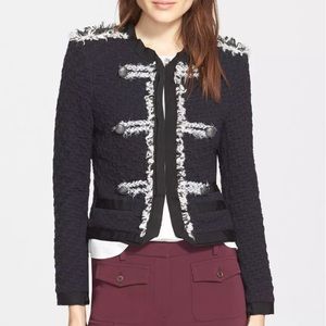 Rebecca Taylor Textured Tweed Military Blazer Sz 8