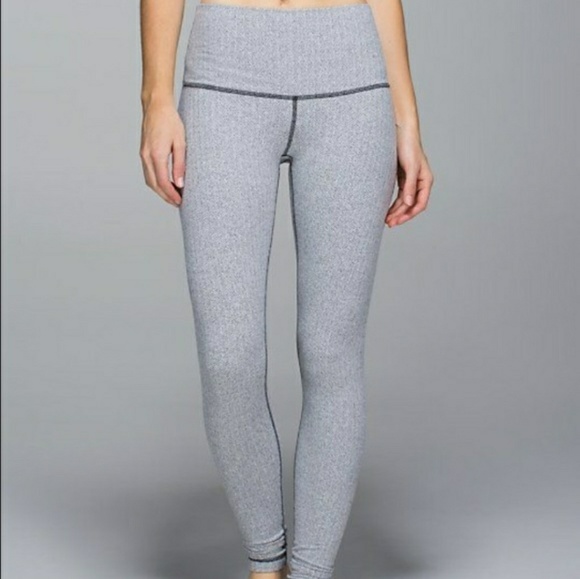 lululemon athletica Pants - Roll Down White Herringbone lulu pants