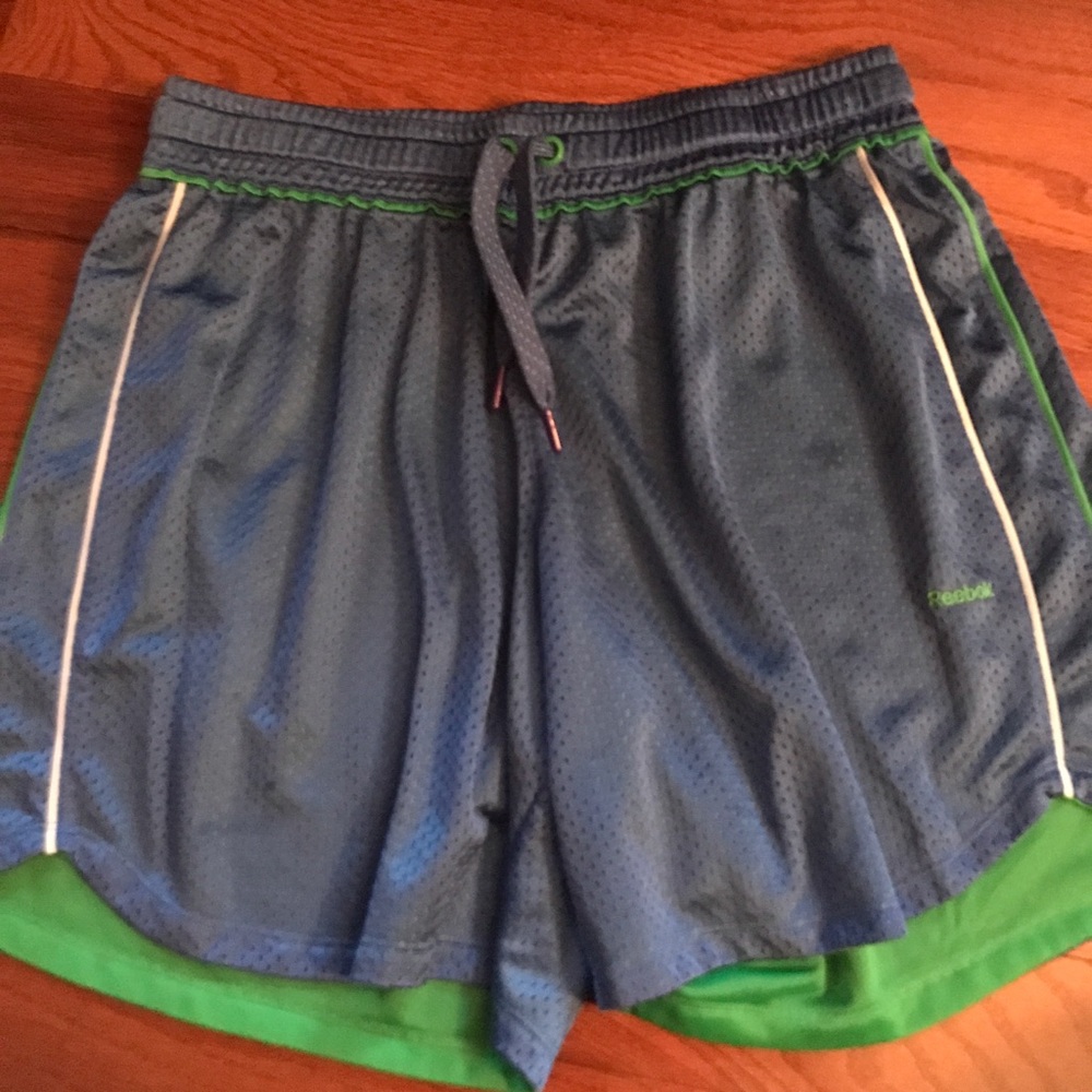 blue and green basketball shorts