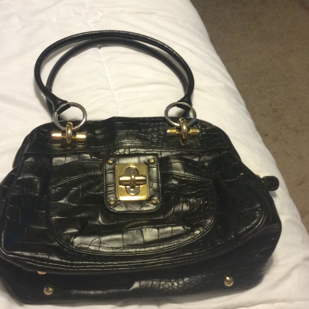 B. Makowsky Crocodile Embossed Satchel