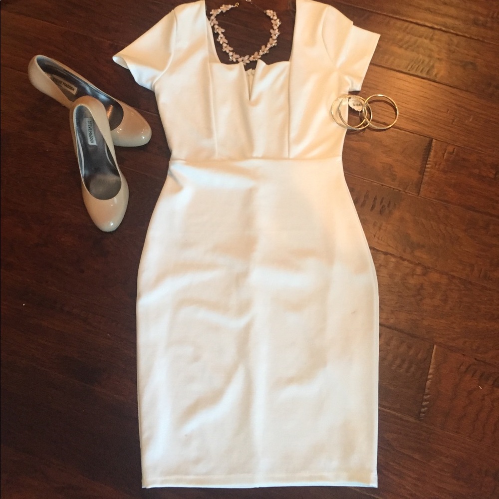 White Fitted Cocktail Dress
