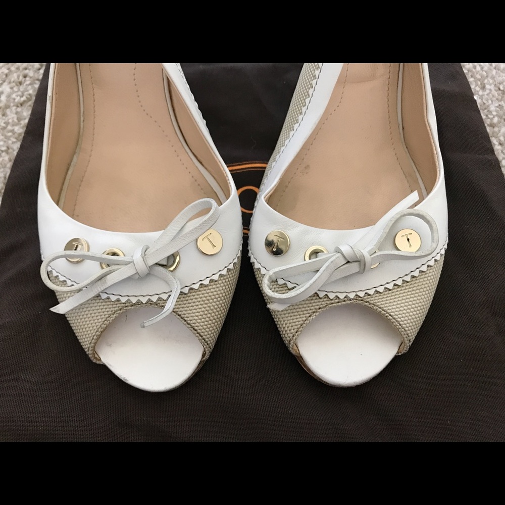 Tod's Leather Bow Slingback Sandals