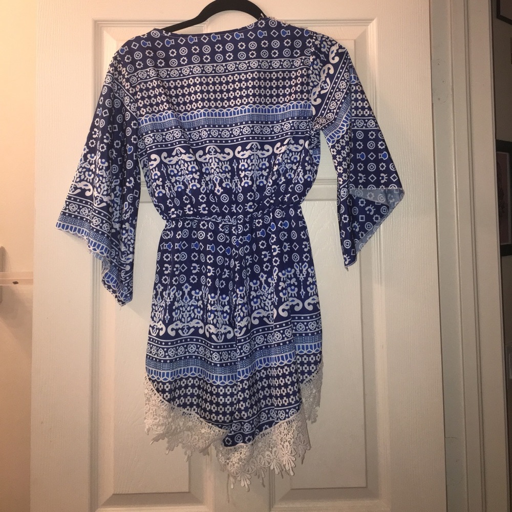 Patterned blue romper - Picture 2 of 2