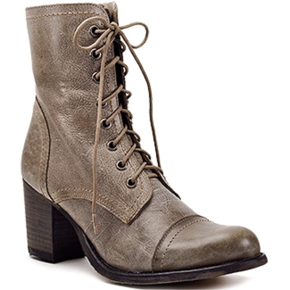 Steve Madden Leather Moto Heeled Boots