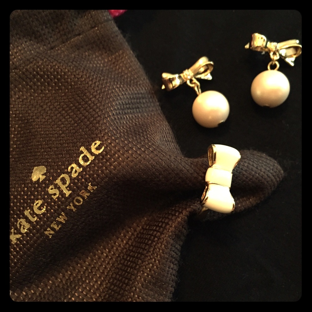 Kate Spade earrings and matching ring size 7