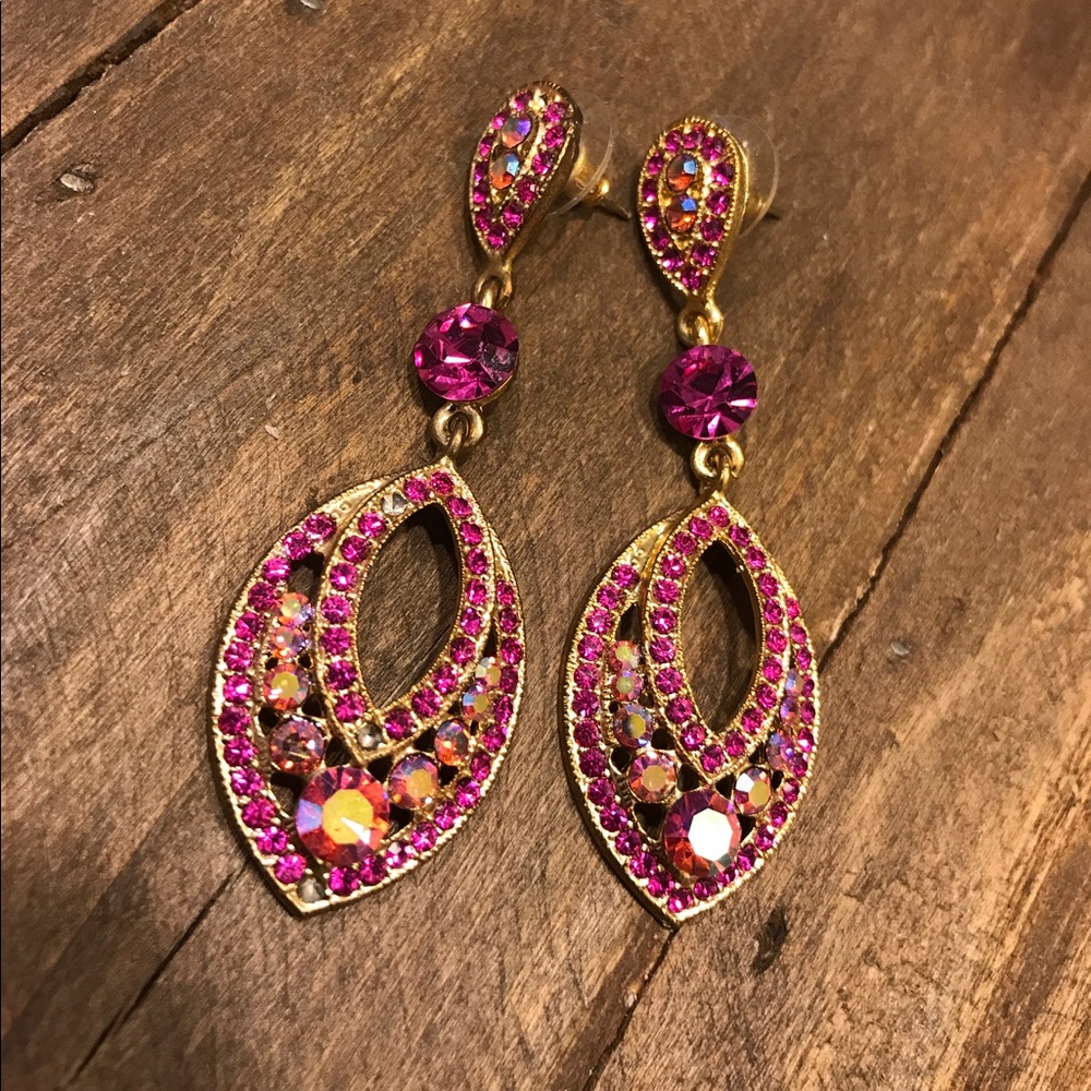 Pink and Gold Earrings